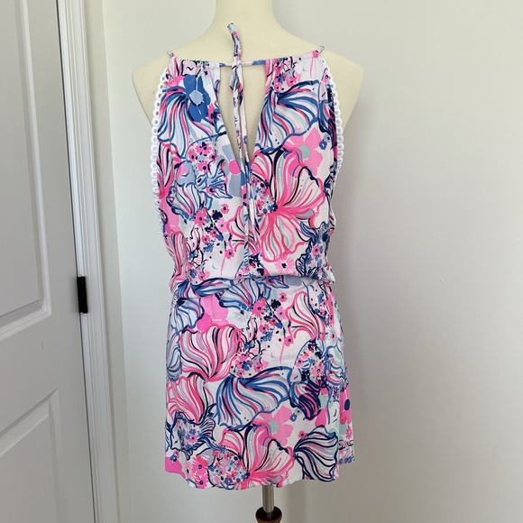 Lilly Pulitzer Gianni Skort Romper Dress Prosecco Pink‎ Make A Splash Floral XS - Picture 4 of 11